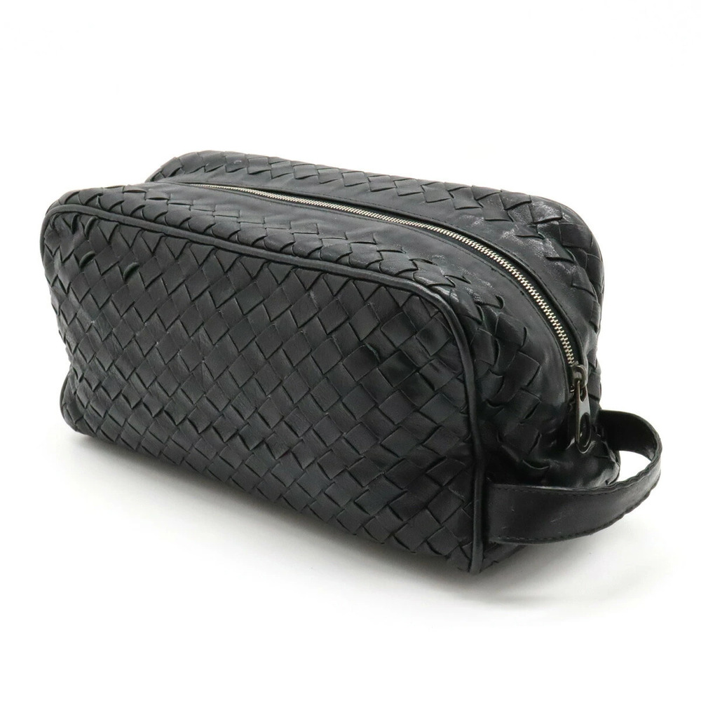 Bottega Veneta Shoulder Bag Intrecciato Leather Black Clutch Black